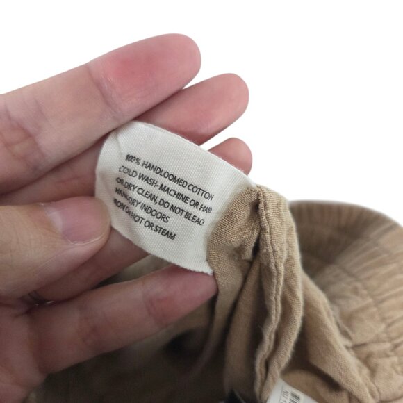 Rujuta Sheth Collage High-Rise Pants Sand Tan Patchwork Boho Lagenlook Kitsch L - Picture 10 of 11